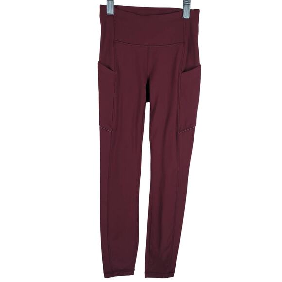 Lululemon Pants - Lululemon Speed up Tight 25 Side Pockets Maroon Athletic Leggings Women's Size 0